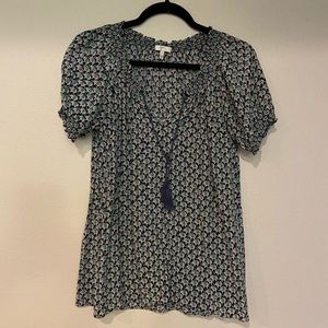 Joie Silk Peasant Masha Blouse Elephant Size Small
